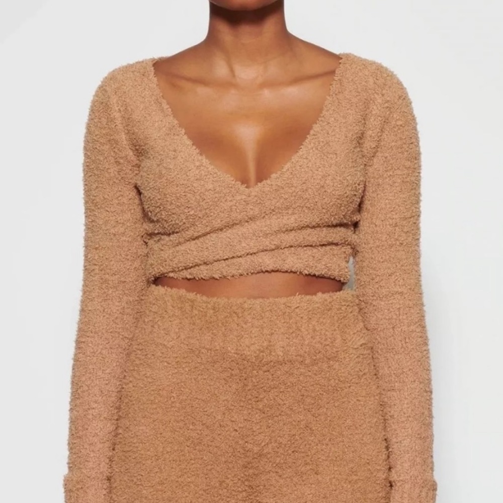 SKIMS COZY KNIT WRAP TOP SMALL/MEDIUM